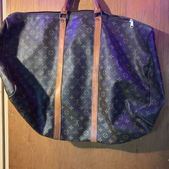 Vintage lv duffle bag Vintage Louis Vuitton Keepall Bag Duffle 55 Brown Canvas - Picture 12 of 15